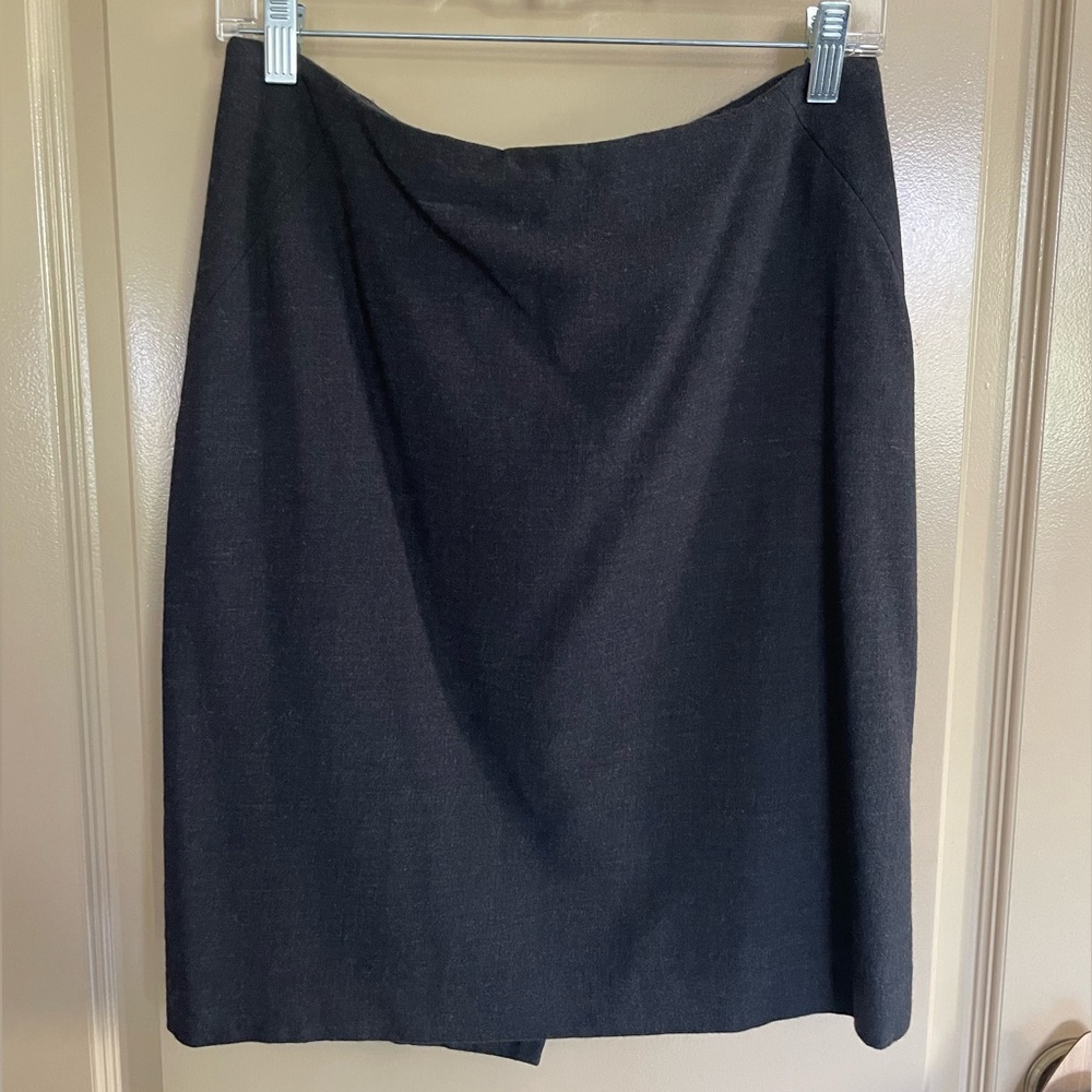 Ann Taylor Wool Blend Classic Pencil Skirt Womens 8P Gray